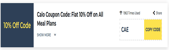 Calo Show Coupon