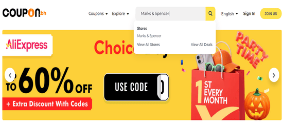 Marks & Spencer Search Store