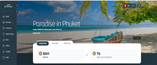 Etihad Airways Website