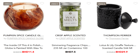 Fragrance also features a whole lot of candles and other products on its online store