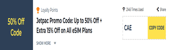 Jetpac Show Coupon
