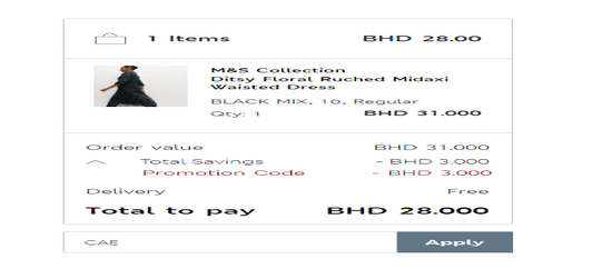 Marks & Spencer Coupon Apply