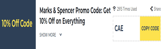 Marks & Spencer Show Coupon