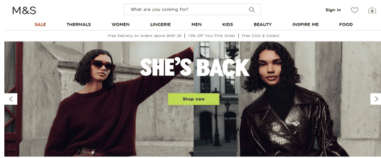 Marks & Spencer Website