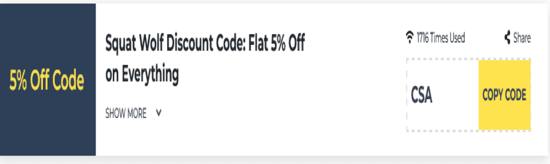 Squat Wolf Show Coupon